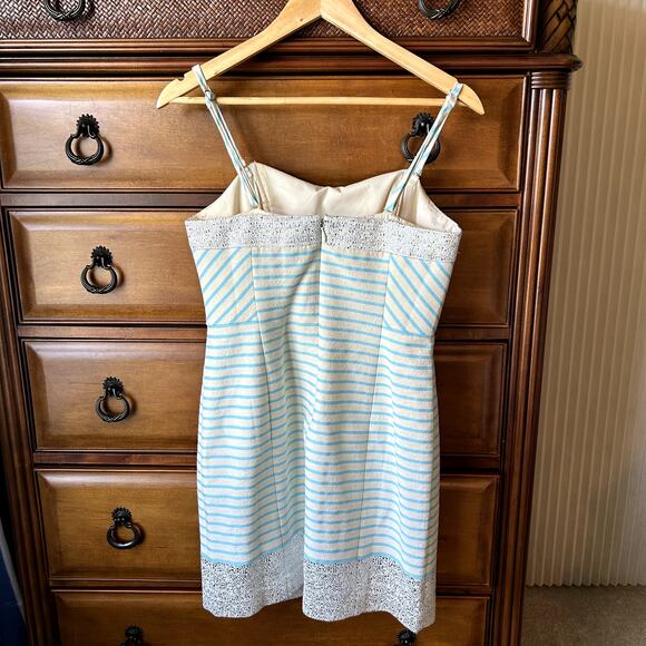 Lilly Pulitzer Women´s Remi Horizon Bayview Stripe Metallic Summer Dress Size 6 - Picture 2 of 13
